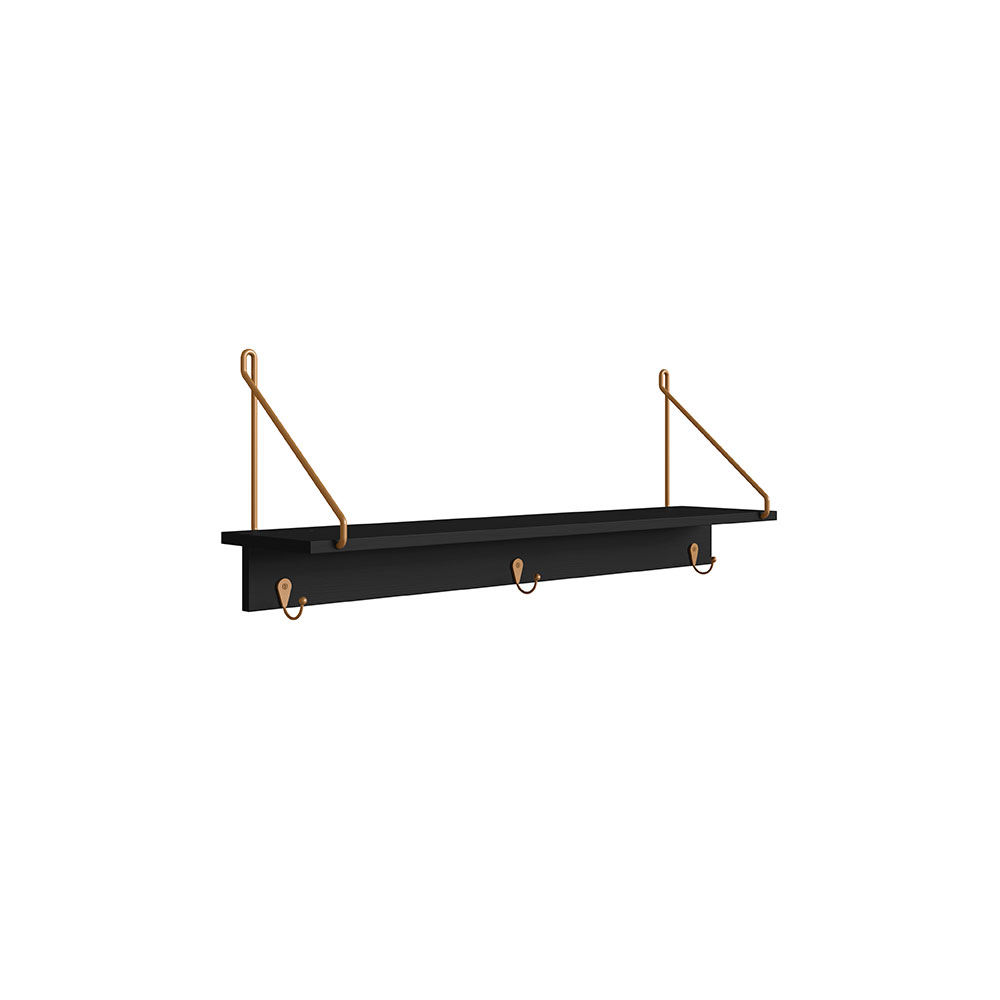 Conjunto de Banco Sapateira com Prateleira Oslo Nero e Preto