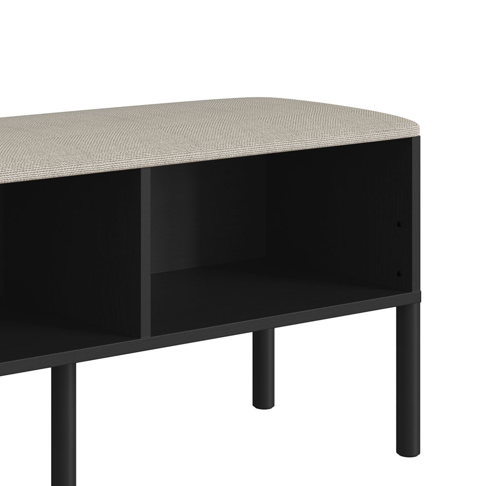 Conjunto de Banco Sapateira com Prateleira Oslo Nero e Preto