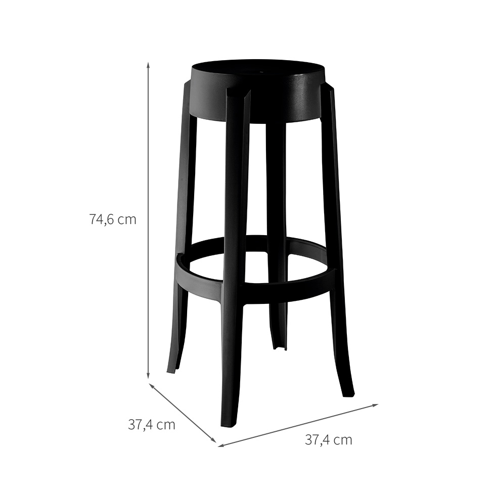 Conjunto de Banquetas de Pástico Shine Preta
