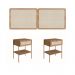 Conjunto de Cabeceira Casal com 2 Mesas de Apoio Oslo 1 GV Hanover e Dourado