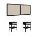 Conjunto de Cabeceira Casal com 2 Mesas de Apoio Oslo 1 GV Nero e Preta