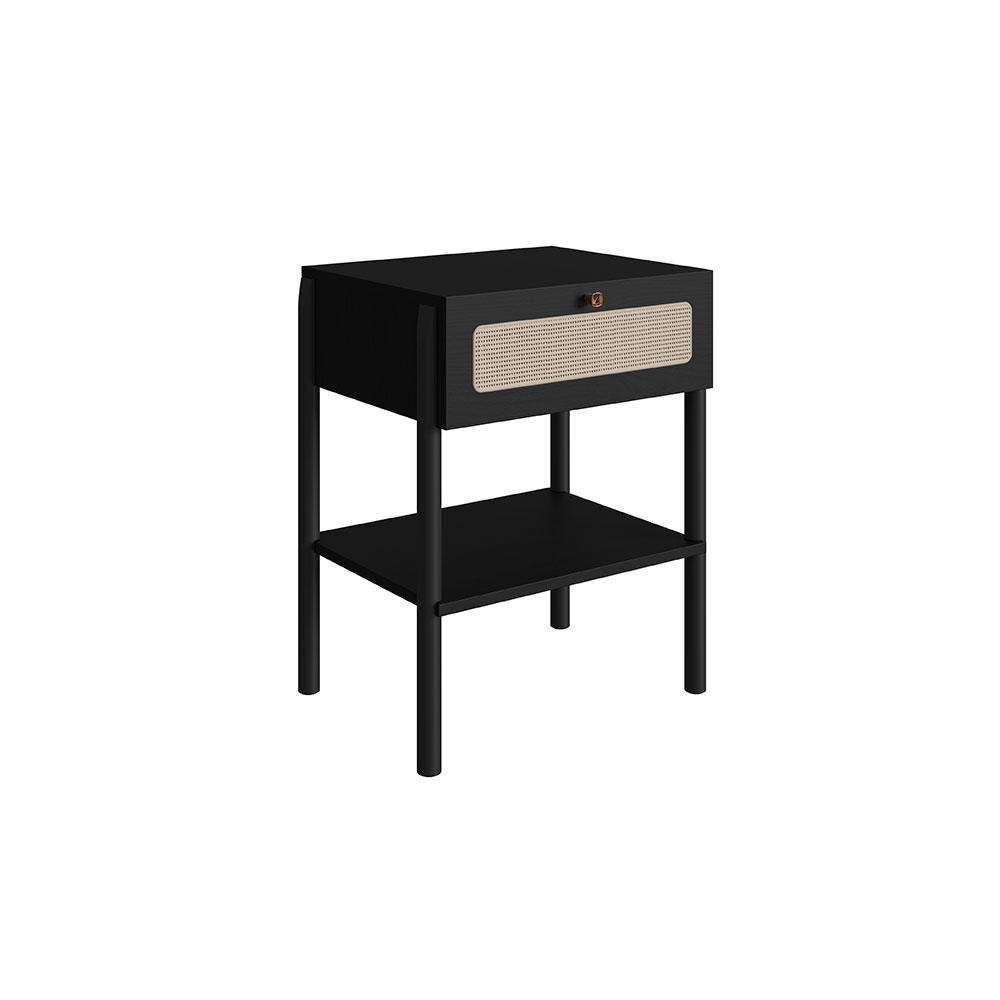 Conjunto de Cabeceira Casal com 2 Mesas de Apoio Oslo 1 GV Nero e Preta
