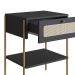 Conjunto de Cabeceira Casal com 2 Mesas de Apoio Oslo 1 GV Preto e Dourado