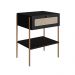 Conjunto de Cabeceira Casal com 2 Mesas de Apoio Oslo 1 GV Preto e Dourado