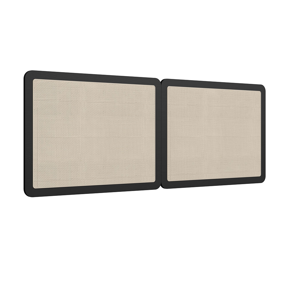 Conjunto de Cabeceira Casal com 2 Mesas de Apoio Oslo 1 GV Preto e Dourado