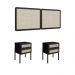 Conjunto de Cabeceira Casal com 2 Mesas de Apoio Oslo 2 GV Nero e Preta