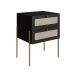 Conjunto de Cabeceira Casal com 2 Mesas de Apoio Oslo 2 GV Preto e Dourado