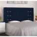 Conjunto de Cabeceira Casal com Recamier Gênova Suede Azul Marinho