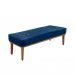 Conjunto de Cabeceira Casal com Recamier Gênova Suede Azul Marinho