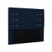 Conjunto de Cabeceira Casal com Recamier Gênova Suede Azul Marinho