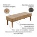 Conjunto de Cabeceira Casal com Recamier Gênova Suede Bege