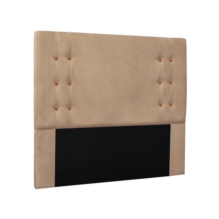 Conjunto de Cabeceira Casal com Recamier Gênova Suede Bege