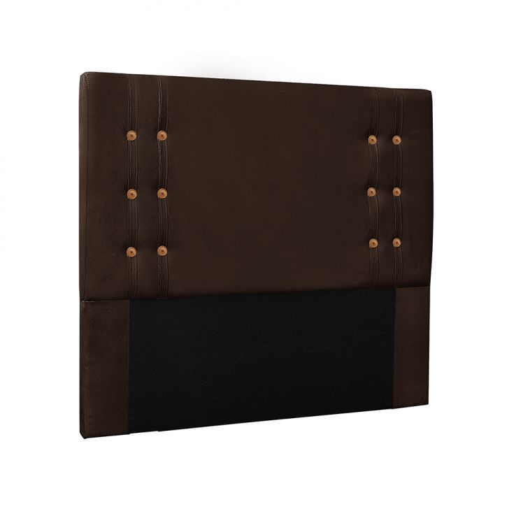 Conjunto de Cabeceira Casal com Recamier Gênova Suede Café