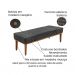 Conjunto de Cabeceira Casal com Recamier Gênova Suede Cinza