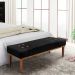 Conjunto de Cabeceira Casal com Recamier Gênova Suede Preto