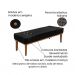 Conjunto de Cabeceira Casal com Recamier Gênova Suede Preto