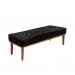 Conjunto de Cabeceira Casal com Recamier Gênova Suede Preto