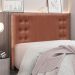 Conjunto de Cabeceira Casal com Recamier Gênova Veludo Cobre