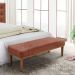 Conjunto de Cabeceira Casal com Recamier Gênova Veludo Cobre