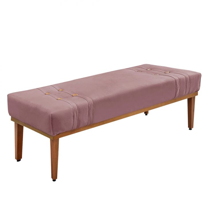 Conjunto de Cabeceira Casal com Recamier Gênova Veludo Lilás
