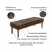 Conjunto de Cabeceira Casal com Recamier Gênova Veludo Marrom