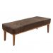 Conjunto de Cabeceira Casal com Recamier Gênova Veludo Marrom