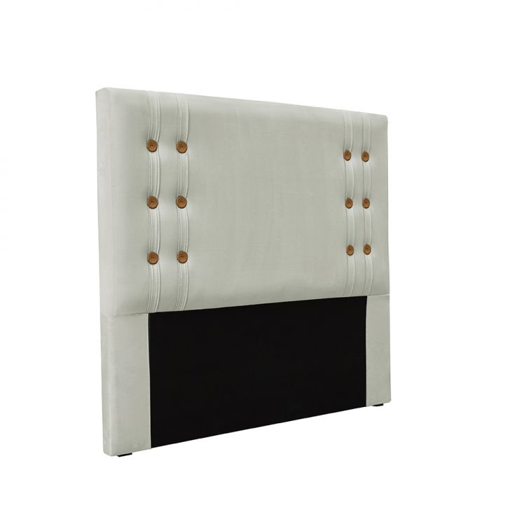 Conjunto de Cabeceira Casal com Recamier Gênova Veludo Prata