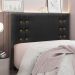 Conjunto de Cabeceira Casal com Recamier Gênova Veludo Preto