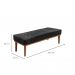 Conjunto de Cabeceira Casal com Recamier Gênova Veludo Preto