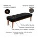 Conjunto de Cabeceira Casal com Recamier Gênova Veludo Preto