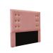 Conjunto de Cabeceira Casal com Recamier Gênova Veludo Rosa