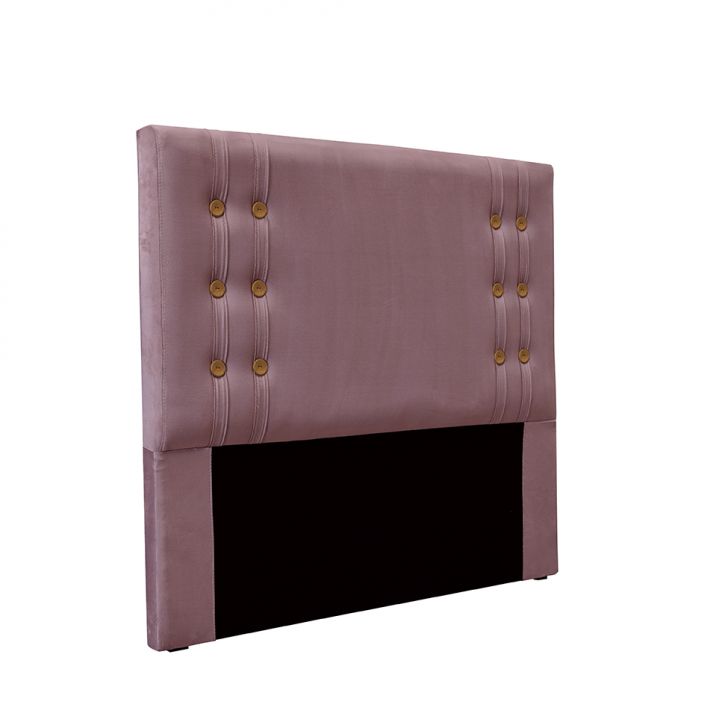 Conjunto de Cabeceira Casal com Recamier Gênova Veludo Uva