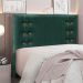Conjunto de Cabeceira Casal com Recamier Gênova Veludo Verde