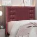 Conjunto de Cabeceira Casal com Recamier Gênova Veludo Vinho
