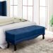 Conjunto de Cabeceira Casal com Recamier Vicenza Suede Azul Marinho