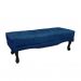 Conjunto de Cabeceira Casal com Recamier Vicenza Suede Azul Marinho