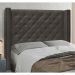 Conjunto de Cabeceira Casal com Recamier Vicenza Suede Cinza
