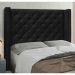 Conjunto de Cabeceira Casal com Recamier Vicenza Suede Preto