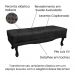 Conjunto de Cabeceira Casal com Recamier Vicenza Suede Preto