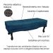 Conjunto de Cabeceira Casal com Recamier Vicenza Veludo Azul Marinho