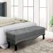 Conjunto de Cabeceira Casal com Recamier Vicenza Veludo Cinza