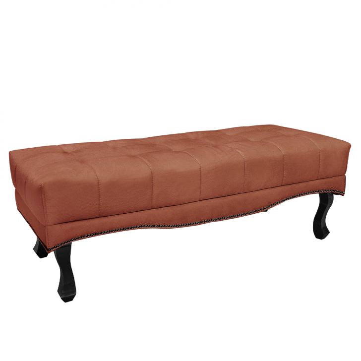 Conjunto de Cabeceira Casal com Recamier Vicenza Veludo Cobre