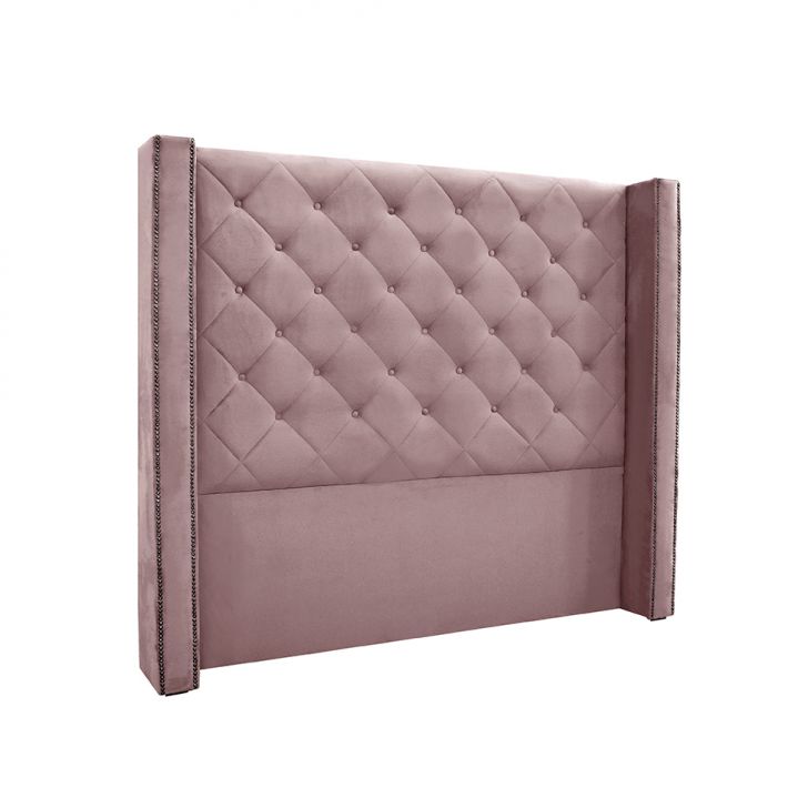 Conjunto de Cabeceira Casal com Recamier Vicenza Veludo Lilás