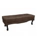 Conjunto de Cabeceira Casal com Recamier Vicenza Veludo Marrom