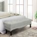 Conjunto de Cabeceira Casal com Recamier Vicenza Veludo Prata