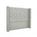 Conjunto de Cabeceira Casal com Recamier Vicenza Veludo Prata