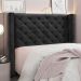 Conjunto de Cabeceira Casal com Recamier Vicenza Veludo Preto