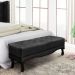 Conjunto de Cabeceira Casal com Recamier Vicenza Veludo Preto