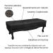 Conjunto de Cabeceira Casal com Recamier Vicenza Veludo Preto