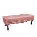 Conjunto de Cabeceira Casal com Recamier Vicenza Veludo Rosa